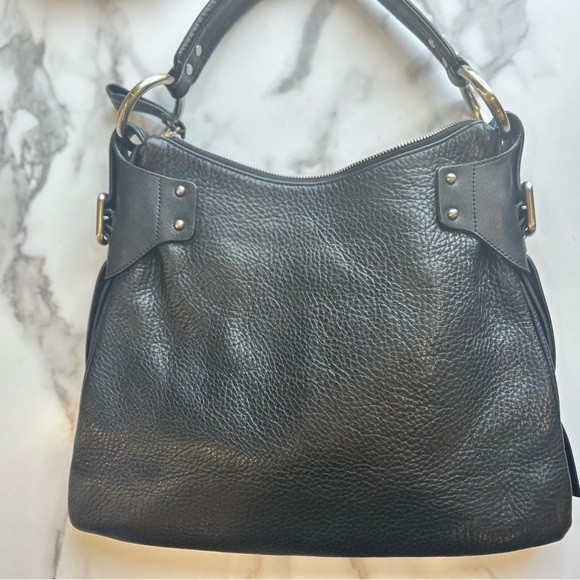 DKNY silver ring Leather black Handbag - Picture 1 of 13